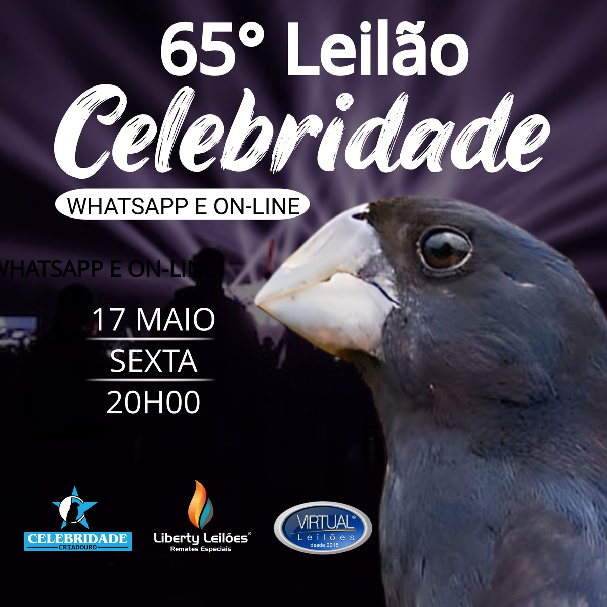 65º Edição - Leilão Criadouro Celebridade - via WhatsApp com transmissão via YOUTUBE.